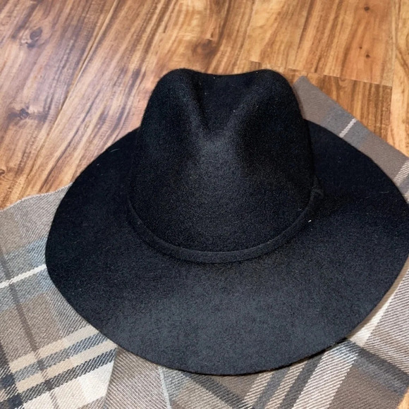 J Crew women’s hat black wool accessory fedora brim festival brunch fall winter - Picture 4 of 8